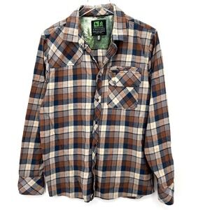 Hippy Tree Nomad Division Flannel Shirt‎ Mens M Plaid Outdoor Nature Cotton